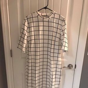 SHEIN Black and White Grid Dress 1X-Never Worn